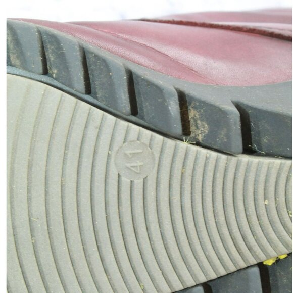 Wolky Dusky Burgundy Leather Lace Up Casual Wedge Bootie Size 41 US 10 - Picture 9 of 10